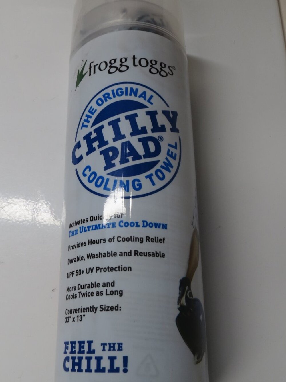 Cooling Towel Frogg Toggs NEW Chilly Pad Blue UPF 50+ Reusable NIP WALK HIKE